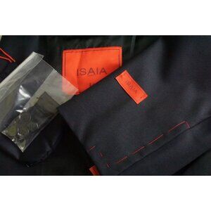 Isaia Napoli Base E Navy Blue Aquaspider Wool Sport Coat Blazer Sz 48R BRAND NEW